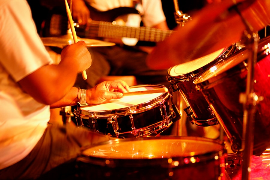 a drummer at Savannah Music Festival 2024